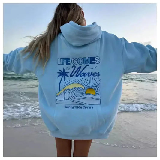 Off-Shoulder Pullover Hoodie